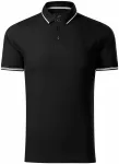 Muška polo majica s kontrastnim detaljima, crno