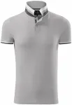 Muška polo majica s ovratnikom gore, srebrno siva