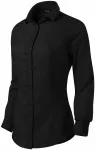 Ženska bluza dugih rukava slim fit, crno