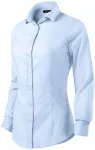 Ženska bluza dugih rukava slim fit, svijetlo plava