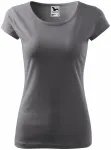 Ženska majica s vrlo kratkim rukavima, čelično siva