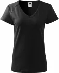 Ženska majica slim fit s rukavom od reglana, crno