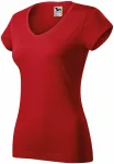 Ženska majica slim fit s V izrezom, crvena Ženska majica slim fit s V izrezom, crvena