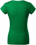 Ženska majica slim fit s V izrezom, trava zelena