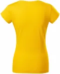 Ženska majica slim fit s V izrezom, žuta boja