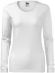 Ženska majica uskog kroja s dugim rukavima, bijela