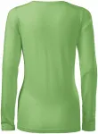Ženska majica uskog kroja s dugim rukavima, grašak zeleni
