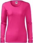 Ženska majica uskog kroja s dugim rukavima, ružičasta
