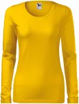 Ženska majica uskog kroja s dugim rukavima, žuta boja