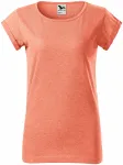 Ženska majica zasukanih rukava, narančasti mramor
