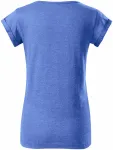 Ženska majica zasukanih rukava, plavi mramor