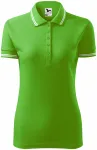 Ženska polo majica u kontrastu, jabuka zelena