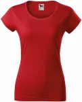 Ženska tanka majica kratkog kroja s okruglim izrezom, crvena