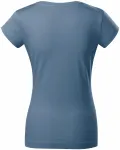 Ženska tanka majica kratkog kroja s okruglim izrezom, denim